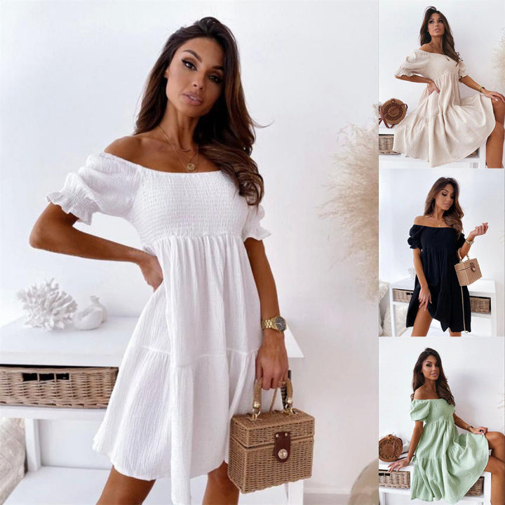 Damer Off-Shoulder Lagdelt Minikjole Stilla