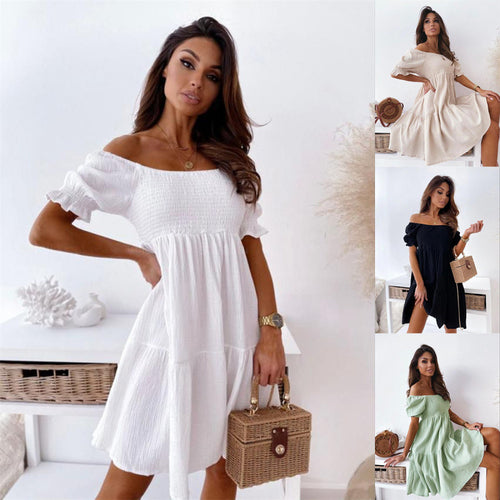 Damer Off-Shoulder Lagdelt Minikjole Stilla