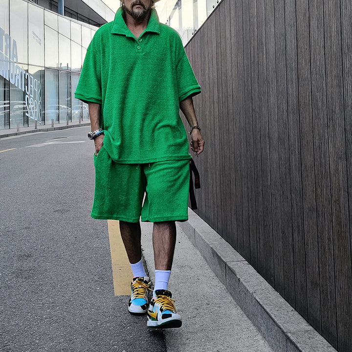 Herrer Fritids Polo T-shirt og Shorts Sæt Stilla