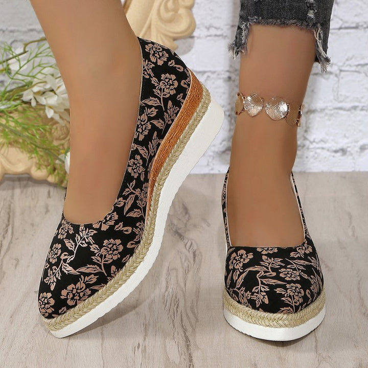 Damer Espadrilles med blomstermønster og komfortabel gummisål Stilla
