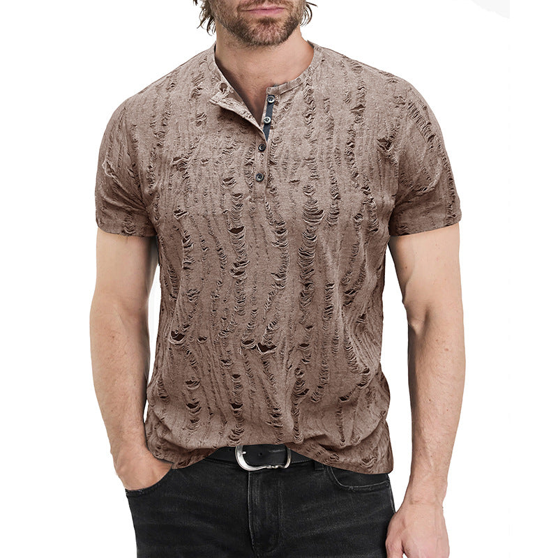Herrer T-shirt med specielle strukturdetaljer Stilla