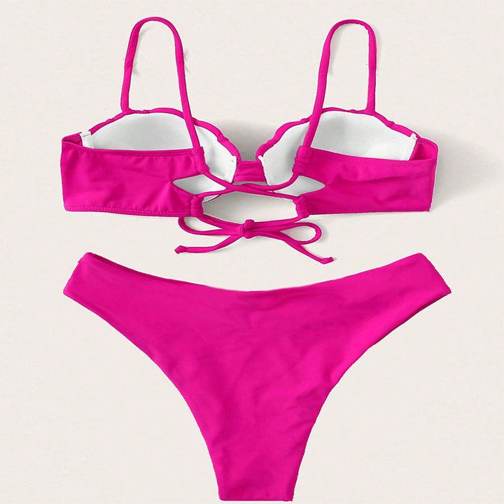 Dame Push-Up Bikini med struktureret skallerform Skovae