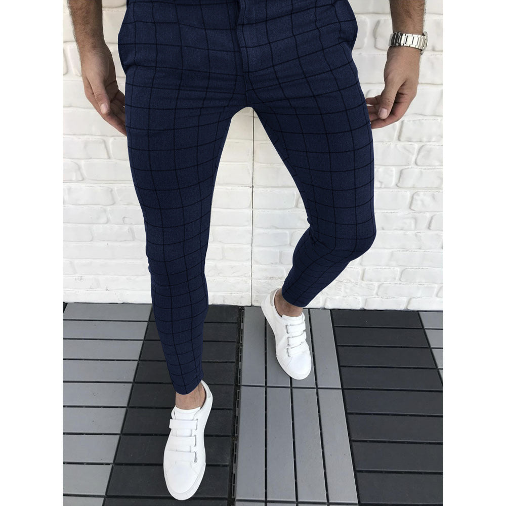 Herrer Ternet Slim-Fit Bukser med elastisk Liv Stilla