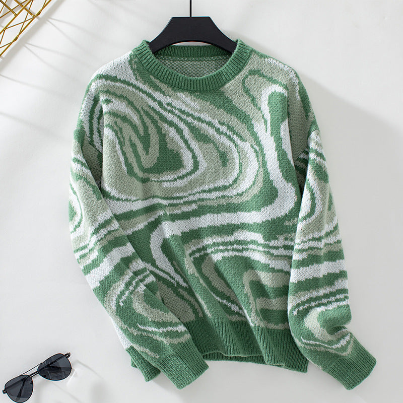 Stilla | Pullover med bølget geometrisk mønster
