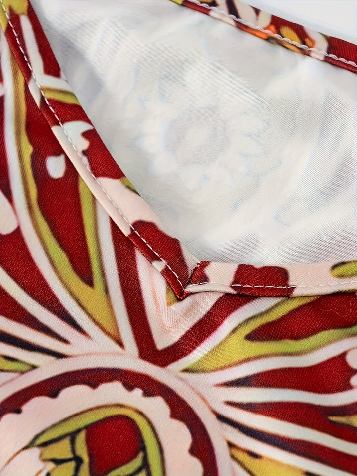 Dame Maxikjole med elegant paisley-design og dyb V-udskæring Stilla