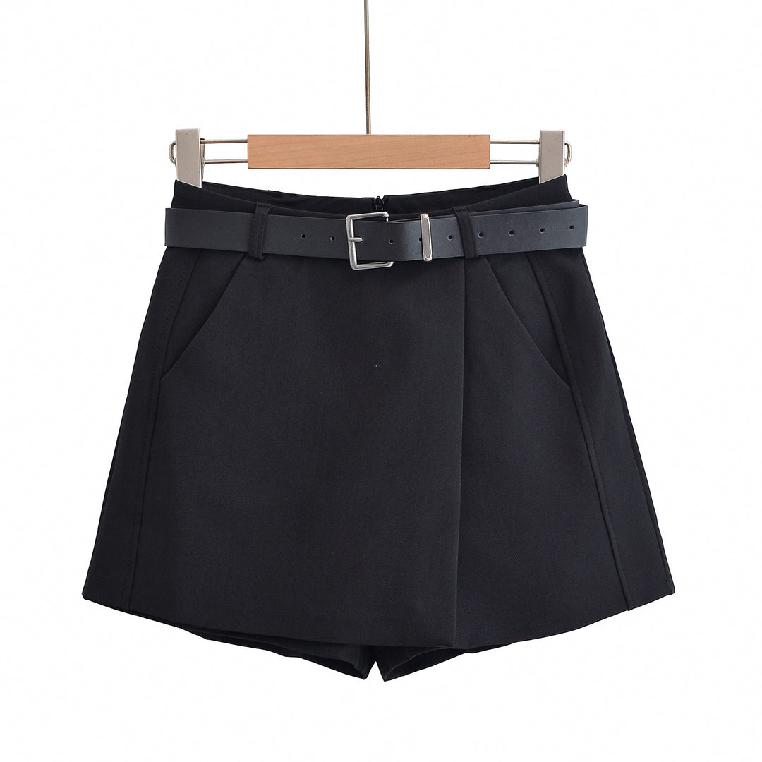 Kvinder elegante højtaljede shorts med justerbart bælte og praktiske lommer Stilla