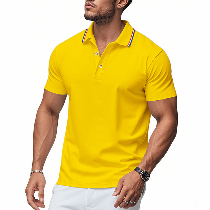 Herre Poloshirt med kontrasterende striber og moderne krave Stilla