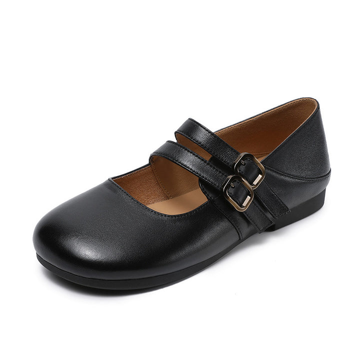 Dame Elegante Dobbeltrem Mary Jane Ballerinaer Stilla