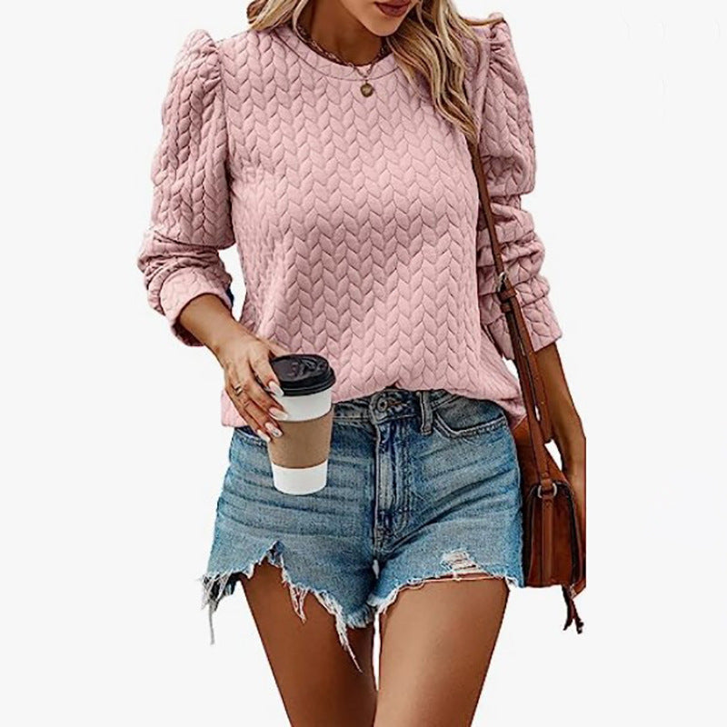 Dame sweater med struktureret vævemønster Stilla