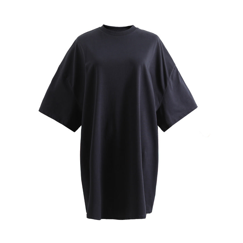 Dame Oversized T-shirt lavet af blødt bomuldsstof med rund halsudskæring og afslappet pasform Stilla