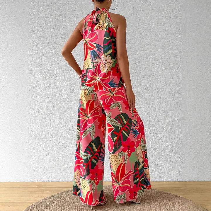 Dame blomsterprint halter overall Stilla
