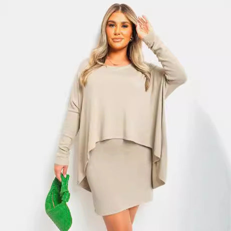Damer Oversized Sommerkjole med asymmetrisk snit og langærmet Stilla