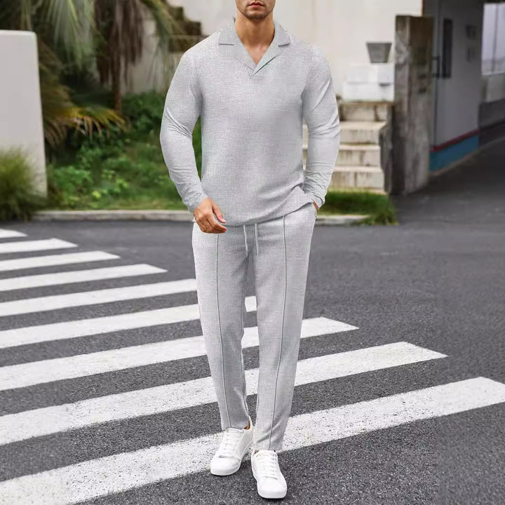 Herre elegant fritidslook i åndbart materiale Stilla