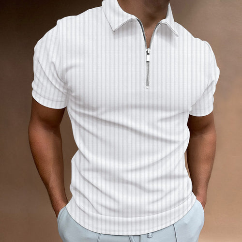 Herrer Kortærmet Lynlås Krave Polo Shirt Stilla