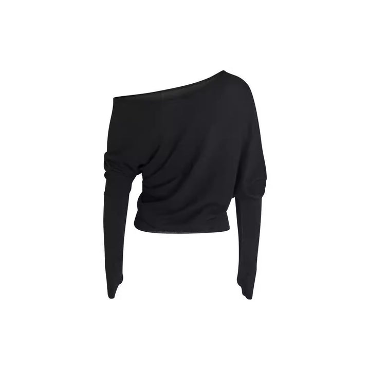 Dame asymmetrisk langærmet skjorte med moderne design Stilla