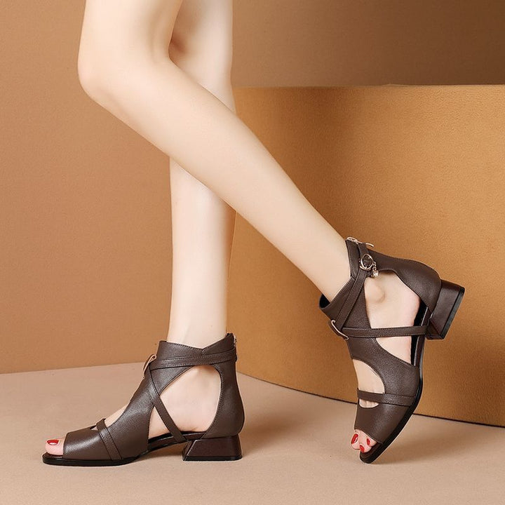 Dame Offene High-Heel Sandaler med raffineret Rem-Design og komfortabel Blokhæl Stilla