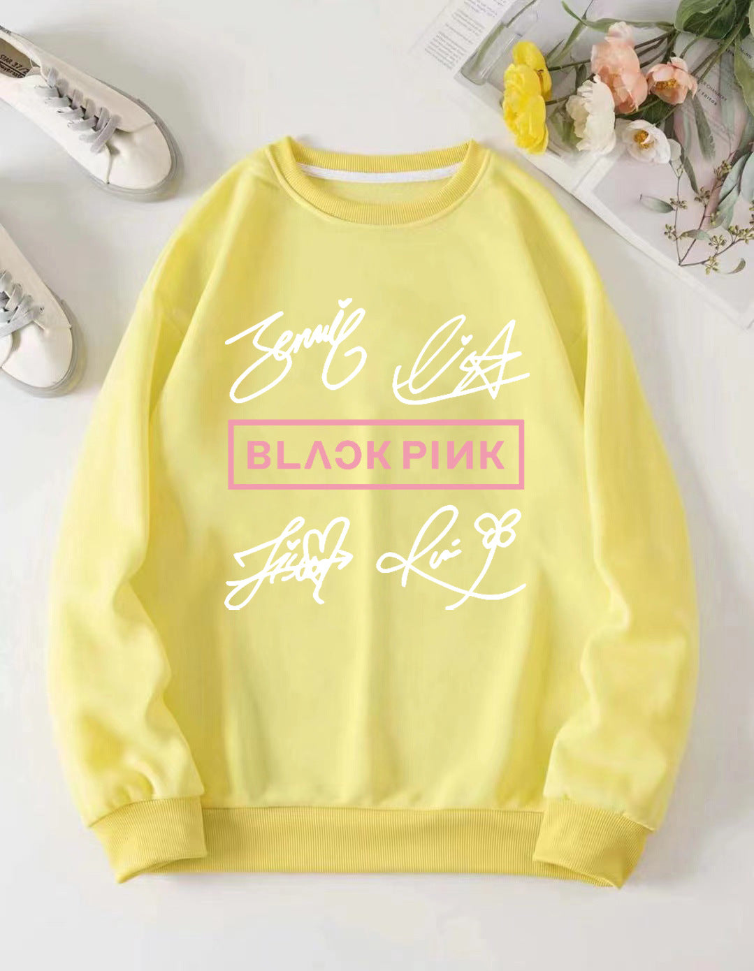 Kvinders casual sweatshirt med kreativ signaturmotiv Skovae