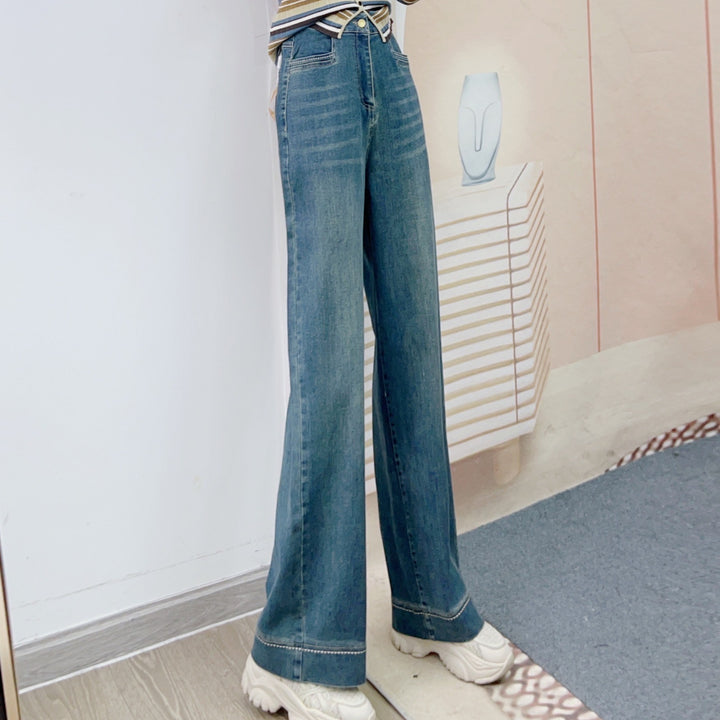 Dame Løse Høj Talje Jeans med afslappet snit og markant design Stilla