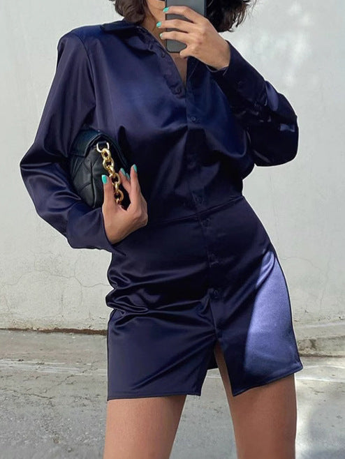 Dame Satin-Pyjamasæt med moderne snit og elegante detaljer Stilla