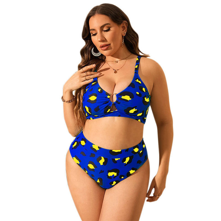 Dame Højskåret Bikini med Leopardmønster og støttende Top Skovae