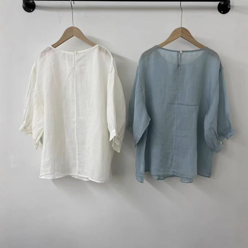 Femme Afslappet Fit Let Linned blouse Stilla