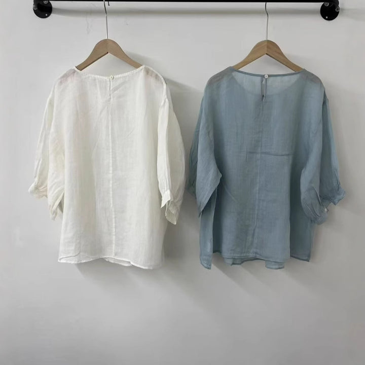 Femme Afslappet Fit Let Linned blouse Stilla