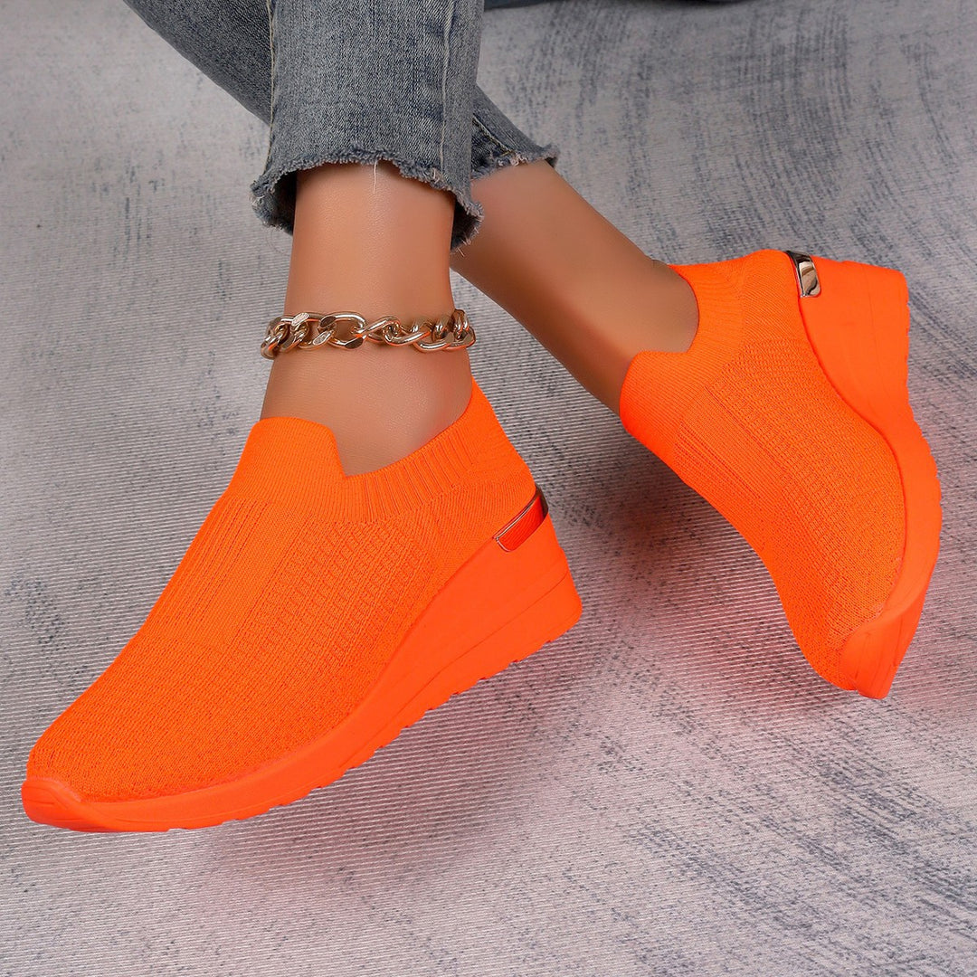 Dame Behagelige Slip-On Wedgesko med elastisk Overdel Stilla