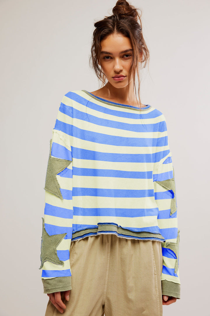 Femme Fritidstrøje Sweatshirt med stjernestikninger Stilla