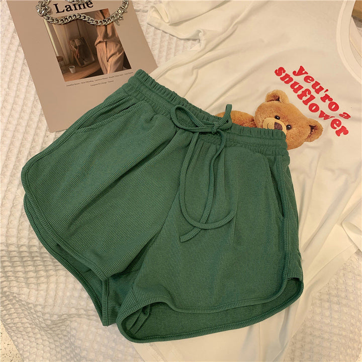 Dame Rib-høj talje-lounge-shorts Stilla