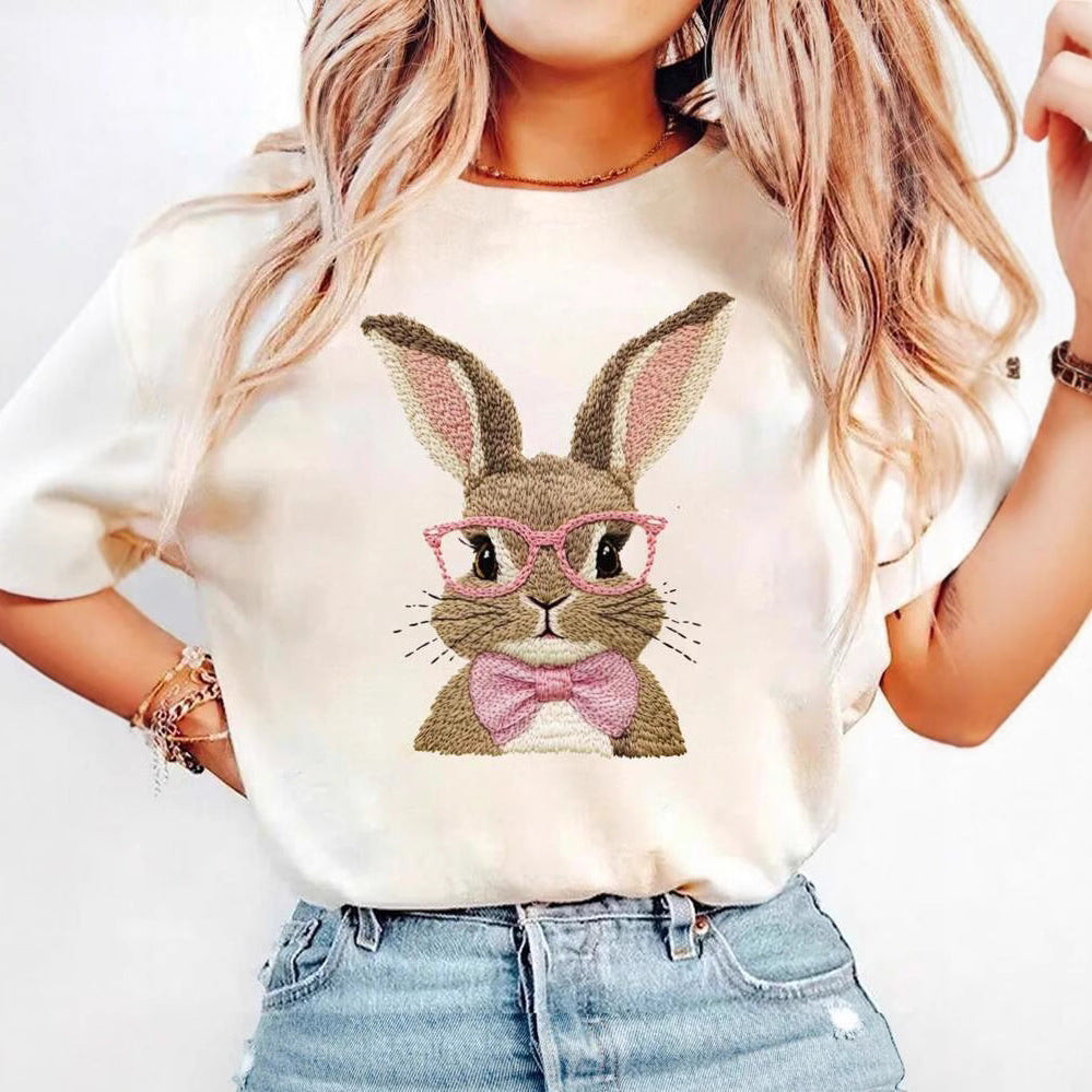 Dame T-shirt med trendy dyremotiv og høj kvalitet broderi Stilla