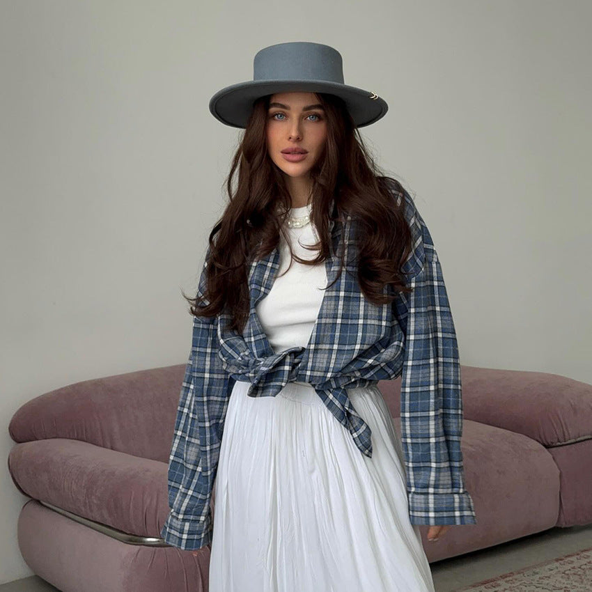 Femme Oversized flannel skjorte Stilla