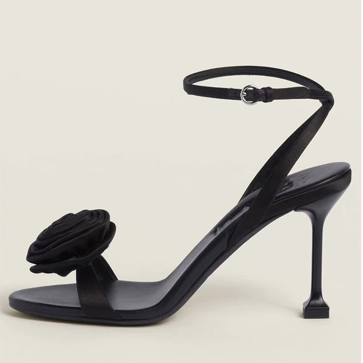 Femme Strappy Floral-Pyntede Højhælede Sandaler Stilla