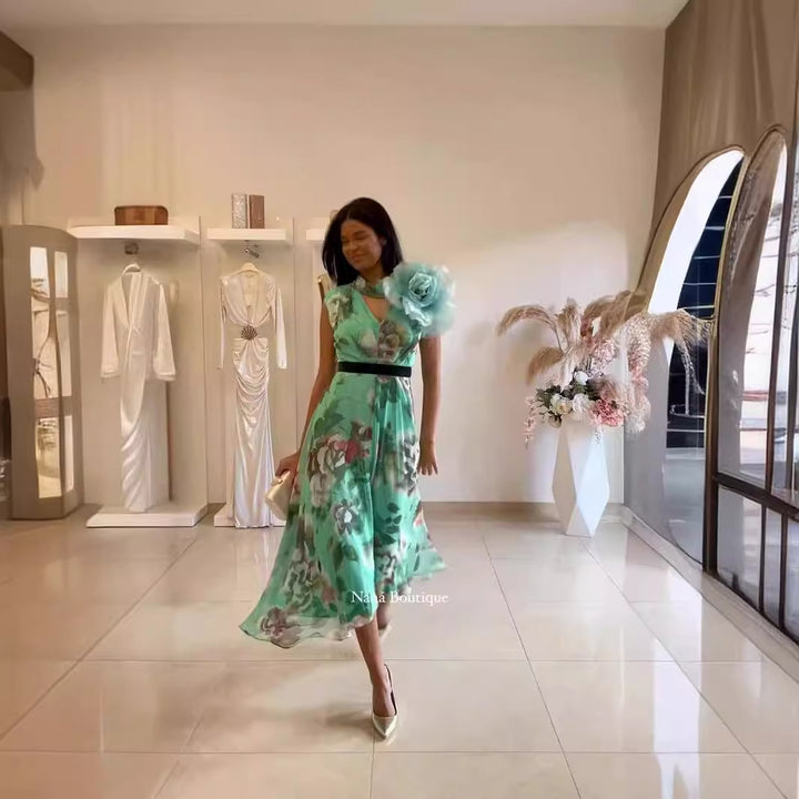 Kvinder Flydende Maxi Kjole med Blomsterdesign og Off-Shoulder Rynke Skovae