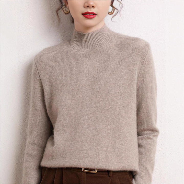 Kvinders cashmere-lignende pullover med høj hals og smalle ærmer Stilla