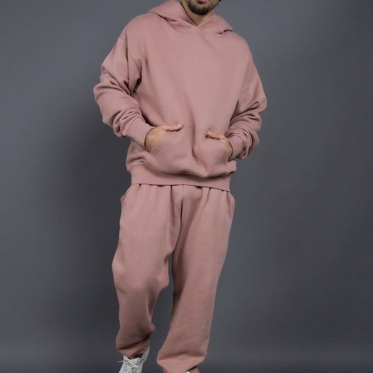 Herrer Behagelig bomulds-sweatsuit med praktiske lommer og elastisk talje Stilla