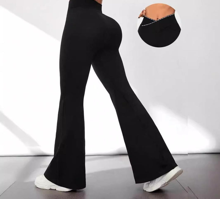Dame Højtaljede Sportleggings med struktureret Rib-design Stilla
