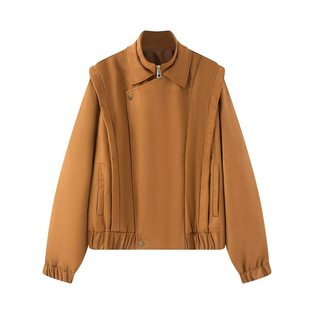 Dame mode overgangsjakke med asymmetrisk snit Stilla