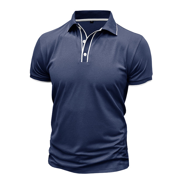 Herren Poloshirt med åndbart funktionsmateriale og moderne knapdesign Stilla