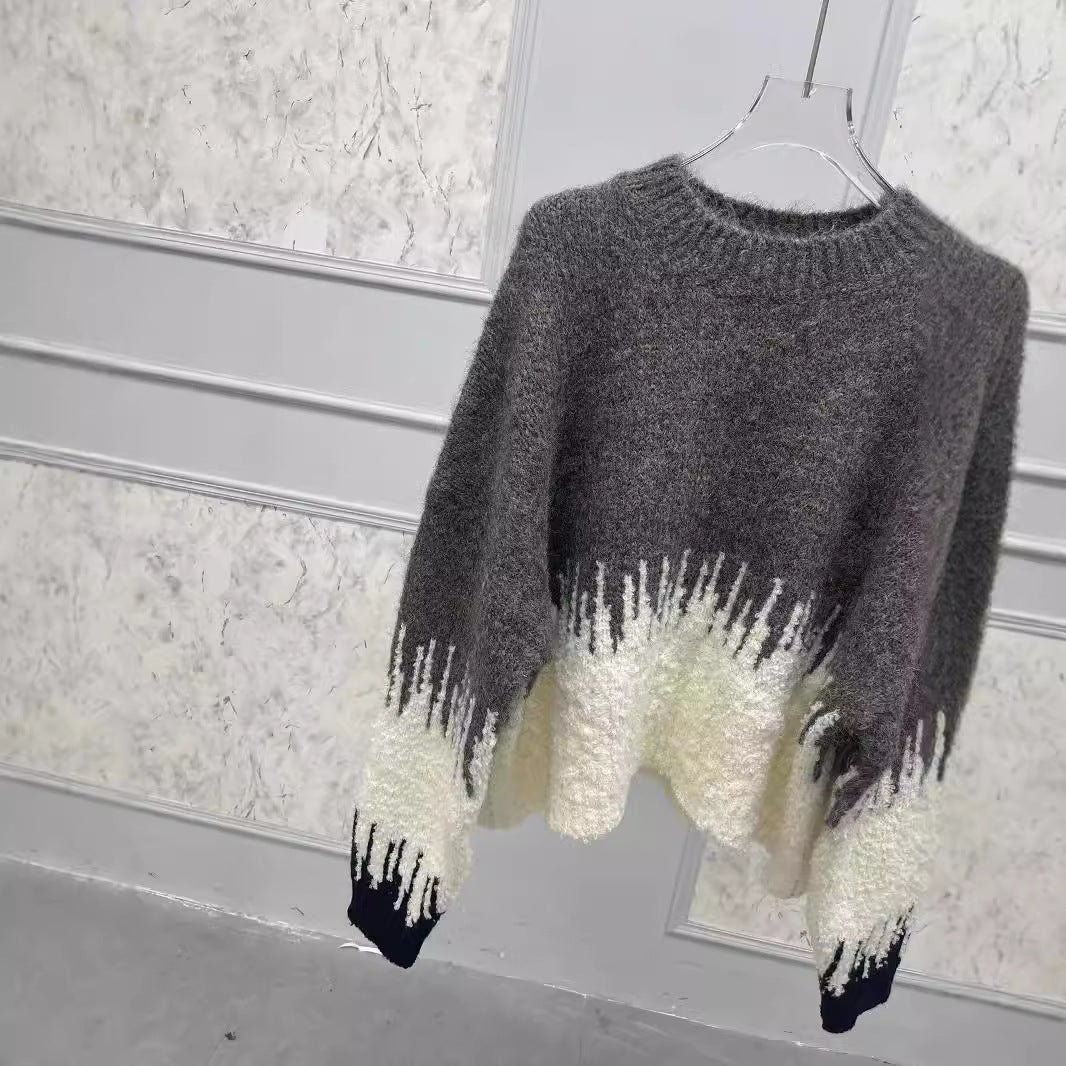 Dame Oversize sweater med stilfuld farvegradient og blødt strikstof Stilla