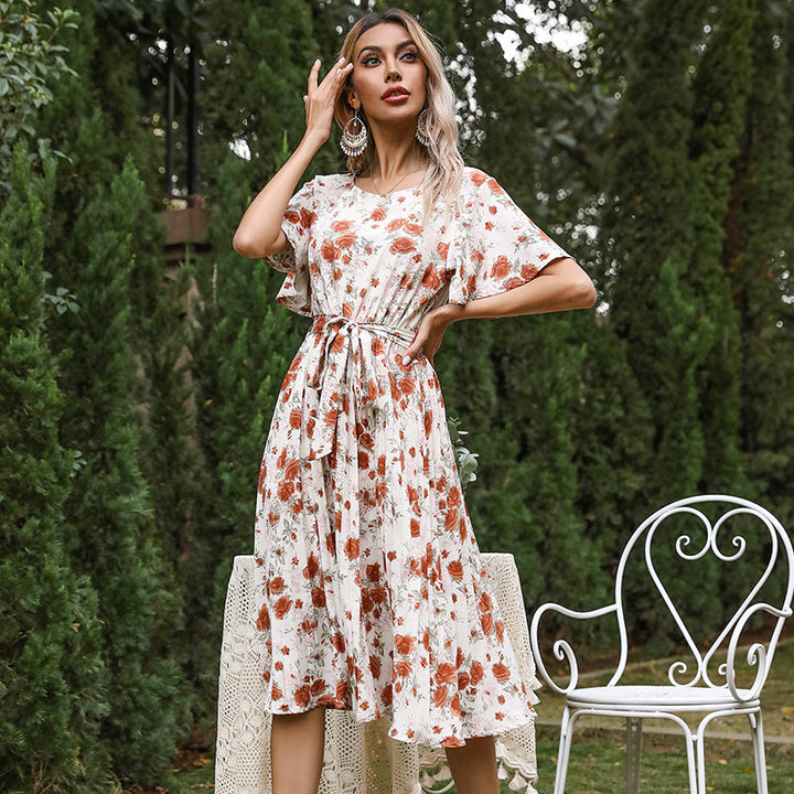 Damer Floral Wickel-Midi-Kjole med klokkeærmer Stilla