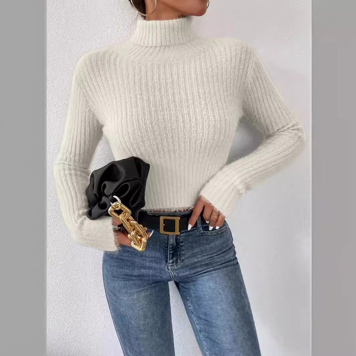 Dame Chic Rullekravepullover i fint strik Stilla