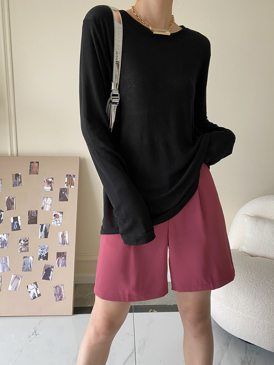 Kvinders komfortable denim shorts med høj talje Stilla