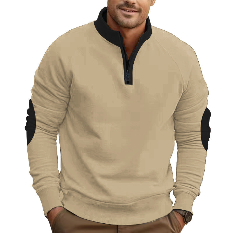 Herrer sporty sweatshirt med funktionel lynlås og kontrastdetaljer Stilla