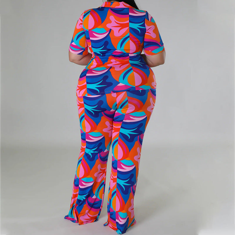 Dame Casual Overall med farverig grafisk print Stilla