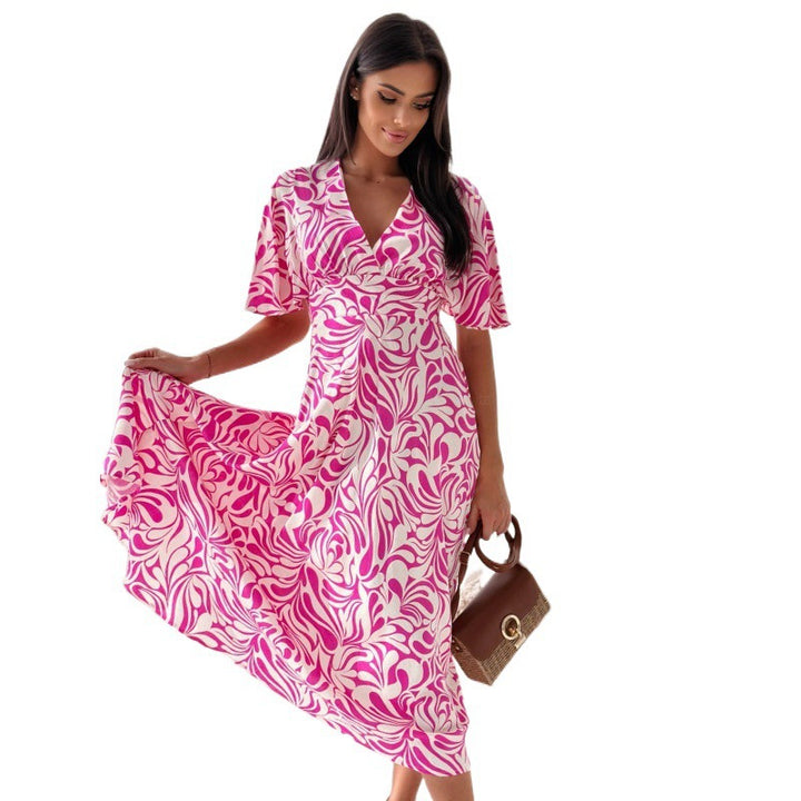 Femme Floral Print Wrap Maxi Kjole Stilla