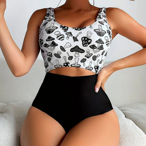 Dame Bikini-sæt med innovativt crop-top og højskårne bottoms Stilla