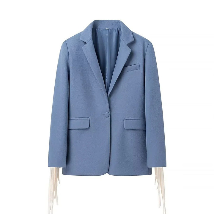 Dame elegant blazerjakke med frynset detaljer Stilla