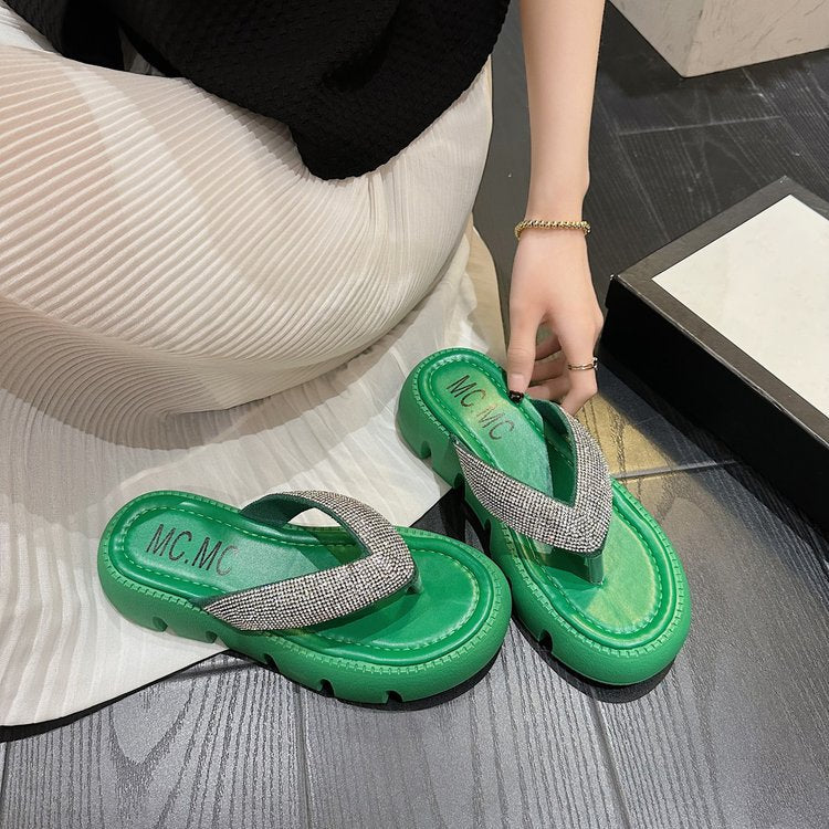 Dame Glitrende Tåseparator-Sandaler med komfortabel fodseng og moderne design Stilla