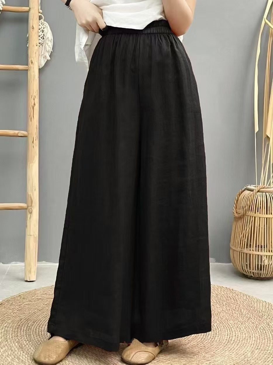 Dame Flydende Brede Linned Culottes Stilla
