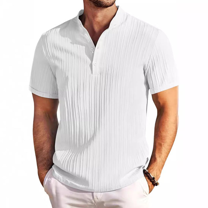 Herrer trendy kortærmet poloshirt med struktureret design Stilla
